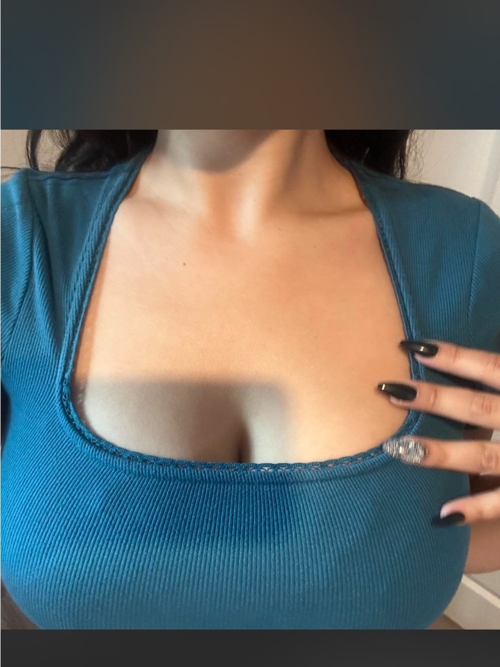 Old Navy Ribbed Crop Top in Teal Blue